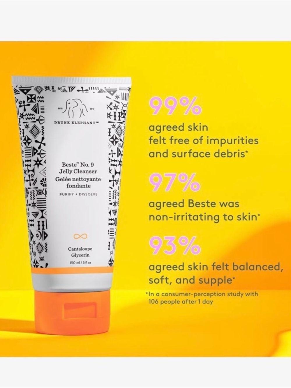 Drunk Elephant Beste No.9 Jelly Cleanser — White and Orange Packaging - Picture 15 of 17